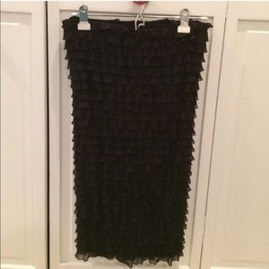 Black tube ruffle dress